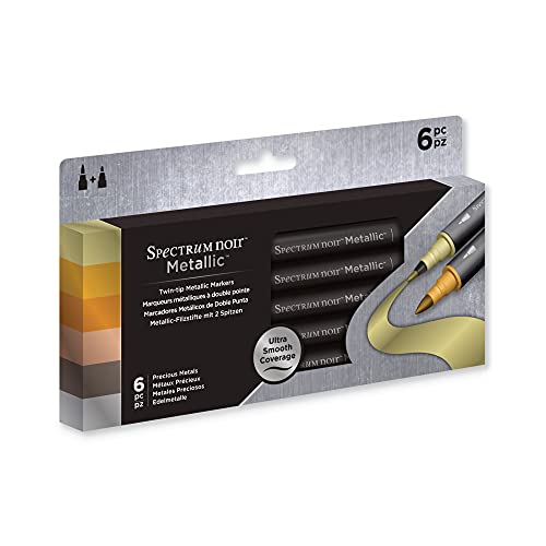 Spectrum Noir Metallic Metallic Metallic Marker Edelmetalen 6 Pack