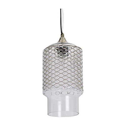 LUSSIOL Bella armatuur, glazen hanglamp, 60 W, transparant/messing, ø 15 x H 30 cm