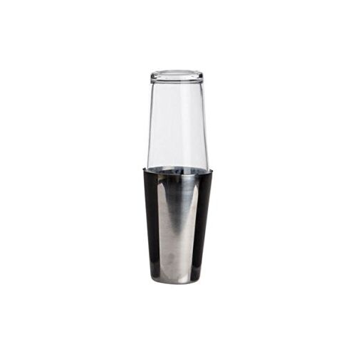 DRW Cocktailshaker van roestvrij staal met glazen beker, 800 ml