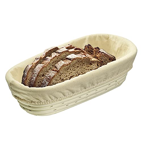 Westmark Overtrek voor fermentatiemand, voor ovale mandjes, 27,5 x 14 cm, katoen, beige, 3203226B