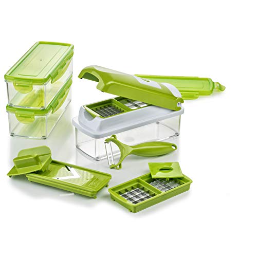 Genius Nicer Dicer Smart Groentesnijder, 13-delig, groentesnijder, mandoline, 800 ml, snijder, dicer, food chopper