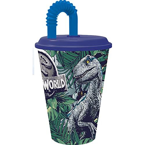 ALMACENESADAN , 5026 Jurassic World Franchise Thent, bestaande uit beker met schacht 430 ml, herbruikbaar, BPA-vrij