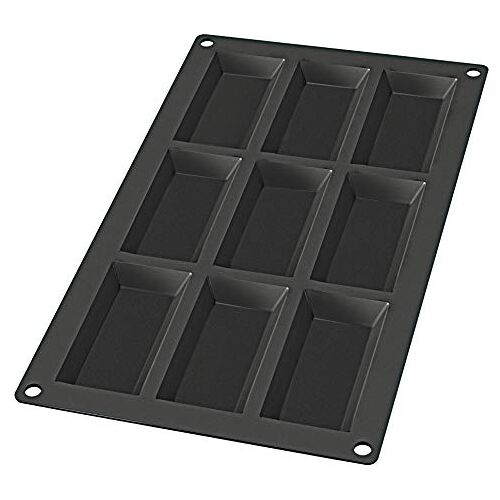 Lékué 9 Cavity Gourmet Financier Mould, Zwart