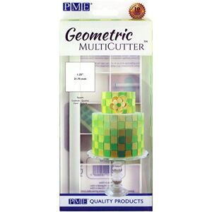 PME GMC143 Geometrische Multicutter voor Cake Design-Vierkant, Groot formaat, 1,25 Inch, Wit