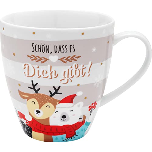 GRUSS & CO Mok motief mooi: mok met motiefdruk: Schön, dass es Dich gibt!, incl. cadeaubanderol