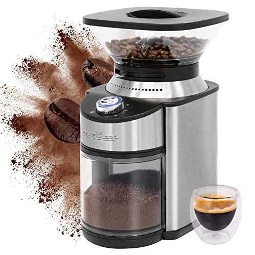 ProfiCook ® PC-EKM 1205 Elektrische koffiemolen met roestvrijstalen kegelmolen, koffiemolen met 16 maalinstellingen, koffiemolen voor maximaal 230 g koffiebonen, met elektrische timer