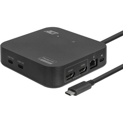 ACT ACT7150 USB-C Laptop Dock - 2x 4K Monitoren ACT ACT7150 USB-C Laptop Dock - 2x 4K Monitoren