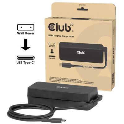 Club 3D USB-C Laptop Charger 140W, 1 meter oplader Club 3D USB-C Laptop Charger 140W, 1 meter oplader