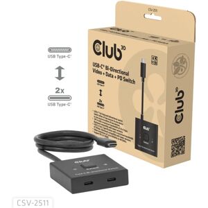 Club 3D USB-C Bi-Directional Video + Data + PD Switch usb-switch Club 3D USB-C Bi-Directional Video + Data + PD Switch usb-switch