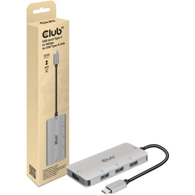 Club 3D USB-C Gen2 > 4x USB-A 10Gbps usb-hub Club 3D USB-C Gen2 > 4x USB-A 10Gbps usb-hub