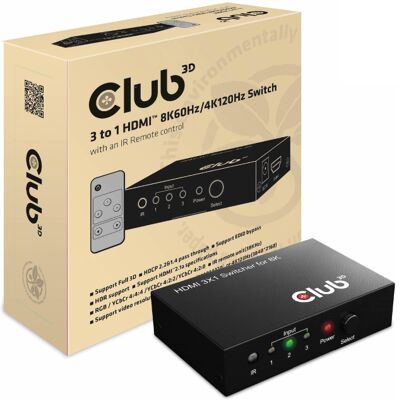 Club 3D 3 naar 1 HDMI Switch Club 3D 3 naar 1 HDMI Switch