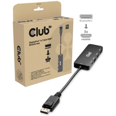 Club 3D DisplayPort naar Triple HDMI 8K60Hz Hub Club 3D DisplayPort naar Triple HDMI 8K60Hz Hub