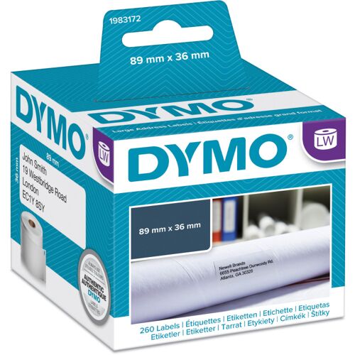 Dymo LW labels 89 mm x 36 mm label 260 stuks