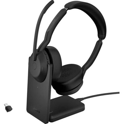 Jabra Evolve2 55 - Link390c MS stereo met oplaadhouder headset Jabra Evolve2 55 - Link390c MS stereo met oplaadhouder headset