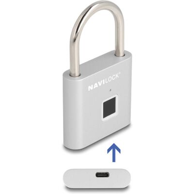 Navilock 20966 - Hangslot met Vingerafdruk - Zilver Navilock 20966 - Hangslot met Vingerafdruk - Zilver