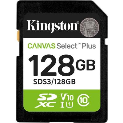 Kingston Canvas Select Plus 128 GB SDXC geheugenkaart Kingston Canvas Select Plus 128 GB SDXC geheugenkaart