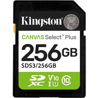 Kingston Canvas Select Plus 256 GB SDXC geheugenkaart Kingston Canvas Select Plus 256 GB SDXC geheugenkaart