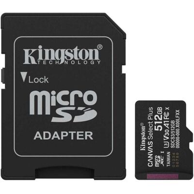 Kingston Canvas Select Plus 512 GB MicroSDXC geheugenkaart Kingston Canvas Select Plus 512 GB MicroSDXC geheugenkaart