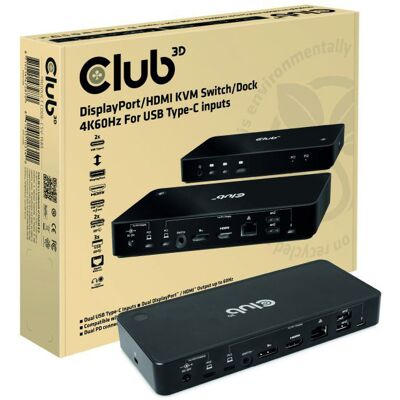 Club 3D DisplayPort/HDMI Dock 4K60Hz dockingstation Club 3D DisplayPort/HDMI Dock 4K60Hz dockingstation