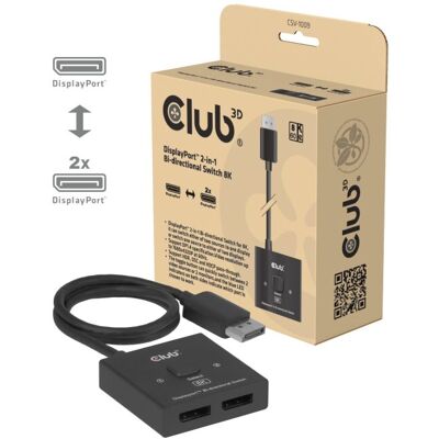 Club 3D 2-in-1 bidirectionele DisplayPort switch Club 3D 2-in-1 bidirectionele DisplayPort switch
