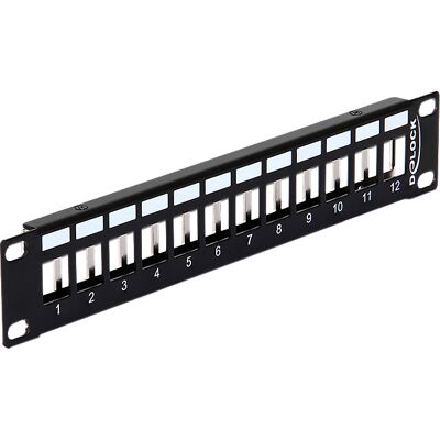 DeLOCK 10" Keystone Patch Panel 12 Port metal black patchpaneel DeLOCK 10" Keystone Patch Panel 12 Port metal black patchpaneel