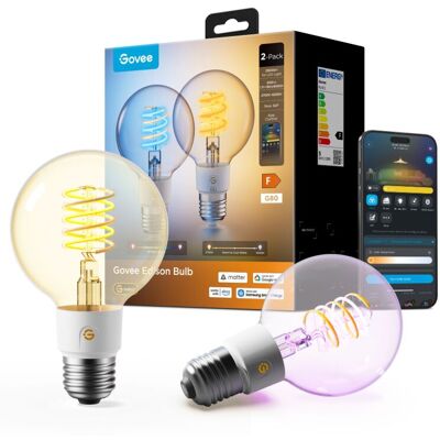 Govee Edison Bulb G80 E27 (2-stuks) led-lamp Govee Edison Bulb G80 E27 (2-stuks) led-lamp