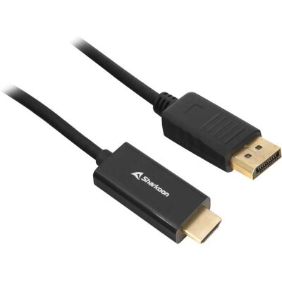 Sharkoon Displayport 1.2 naar HDMI 4K Kabel - 1m Sharkoon Displayport 1.2 naar HDMI 4K Kabel - 1m