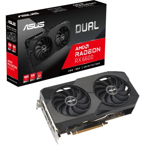 Asus Dual Radeon RX 6600 V2 8GB grafische kaart 1x HDMI, 3x DisplayPort