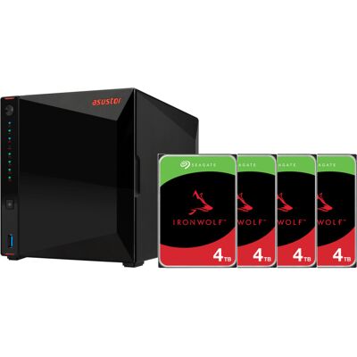 Asustor Nimbustor 4 incl. 4x Seagate IronWolf 4 TB harde schijf nas Asustor Nimbustor 4 incl. 4x Seagate IronWolf 4 TB harde schijf nas