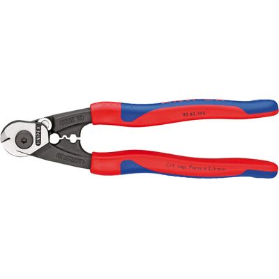 KNIPEX Staaldraadschaar met bevestigingshaak 95 62 190 kniptang KNIPEX Staaldraadschaar met bevestigingshaak 95 62 190 kniptang
