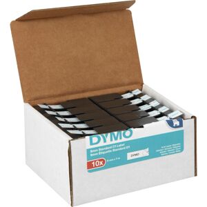 Dymo D1 tapecassette zwart op wit, 9mm x 7m 10 stuks