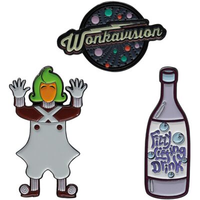Diverse Willy Wonka and the Chocolate Factory: Limited Edition Pin Badge Set Diverse Willy Wonka and the Chocolate Factory: Limited Edition Pin Badge Set