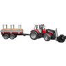 bruder Massey Ferguson 7480 met voorlader en houttrailer modelvoertuig 02046