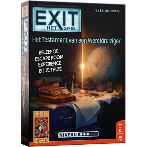 999 Games EXIT - Het Testament van een Wereldreiziger gezelschapsspel Nederlands, 1-4 spelers, 45-90 minuten, vanaf 12 jaar