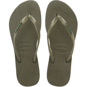 Havaianas - Slim logo metallic Rubber Dames Groen 41-42 Dames Havaianas - Slim logo metallic Rubber Dames Groen 41-42 Dames
