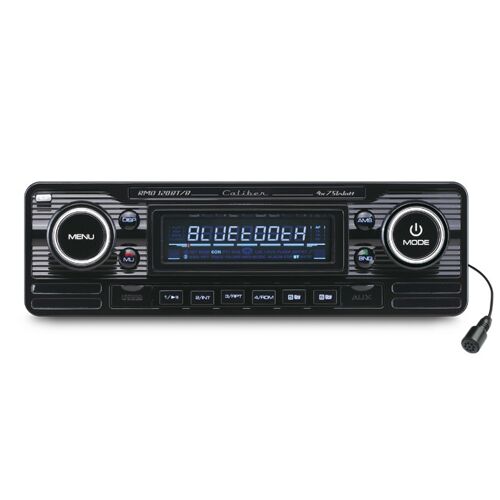 Caliber Autoradio met Bluetooth, FM-Radio, USB en AUX - 1 DIN - 75 Watt - Retro Design (RMD120BT-B)