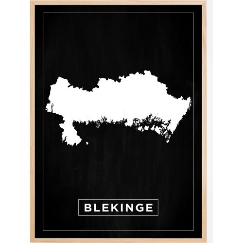 Bildverkstad Map - Blekinge - Black Poster