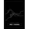 Bildverkstad Map - Mo I Rana - Black Poster