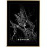 Bildverkstad Map - Bergen - Black Poster