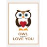Bildverkstad Owl Always Love you - Brown-Black Poster