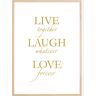 Bildverkstad Live, laugh, love - Gold Poster