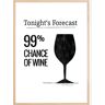 Bildverkstad Tonights Forecast 99% Chance of Wine Poster