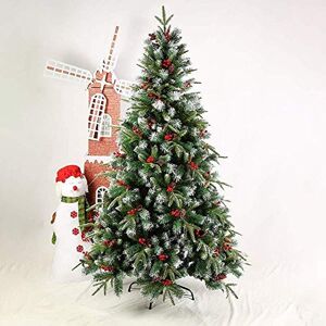 NAMUlA Decoratie Kunstkerstboom, PVC 7.8Ft Kerstboom Met Dennenappel En Rood Fruit Premium Scharnierende Opvouwbare Kerst Dennenboom (Kerstboomgeschenken) (Groen 240cm(7.8Ft)) Fashionable