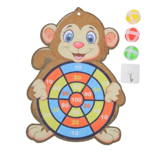 Milisten 1 Set Kleverige Bal Voor Kinderen Buitenspel Stoffen Dartbord Sport Dartspellen Dieren Dartbord Gooien Darts Spel Leuke Spelletjes Op De Kermis Plastic Ufo Binnen