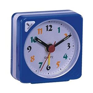 JPlyLsHAwMYXBPHkbk HZH Wekkers Mini Simple Quartz No Tick Alarm Clock Batterij-aangedreven nachtkastjes Number Clock Travel Alarm Clock Home Decor Clock for Bedroom (Color : Blue)