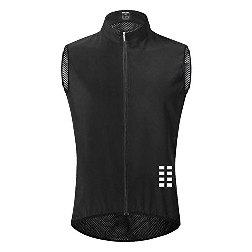 THREE Hoge Zichtbaarheid Fietsen Vest Reflecterende MTB Mouwloos Winddicht Windjack Fiets Jersey Veiligheid Vest Windjas, BL221, L