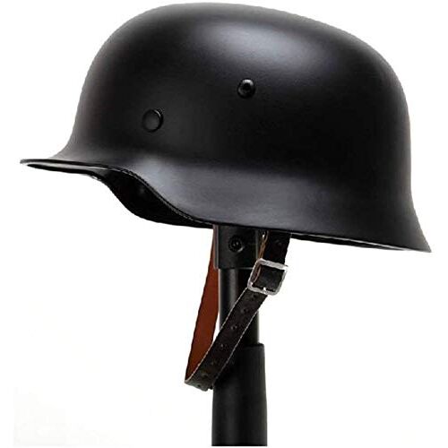 Agashi Ww2 Duitse M35 Stalen Helm, Wo Ii Veiligheidshelm Tactische Duitse Leger Militaire Gevechtshelm Met Lederen Voering/Black