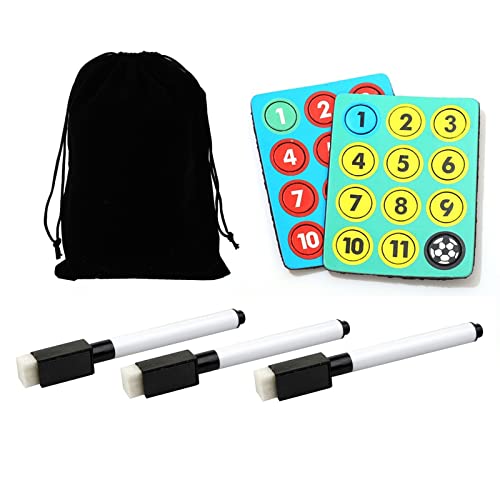 CHSEEO Voetbal voetbalbord coach magnetische set, inclusief 24 stuks ronde magneet stukken, opbergtas, 3 stuks magnetische droge wismarkeringen met gum voor voetbal coaching board, magneet coaches voetbalbord