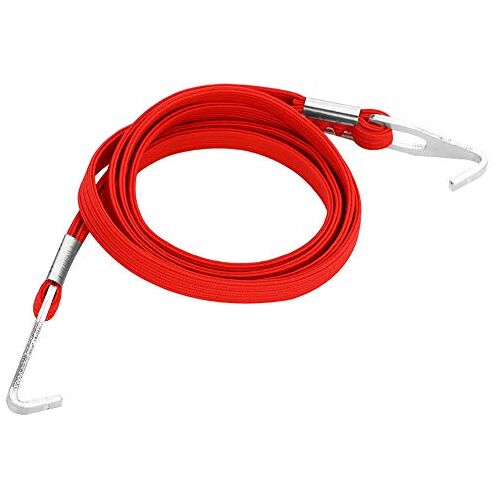 Gavigain bagageriem, elastische bagageriem met haken, bagagetouw voor auto-motorfiets (Rood)