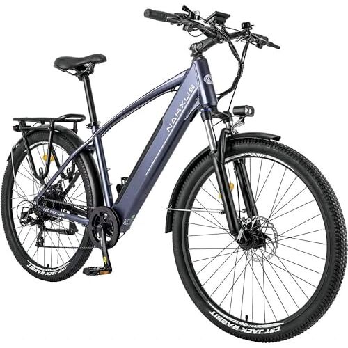 nakxus 27M204 E-bike, elektrische fiets, 27,5", trekkingfiets, E-stadsfiets met 36 V 12,5 Ah lithium-accu voor een lang bereik tot 100 km, 250 W motor, EU-compatibele vouwfiets met app